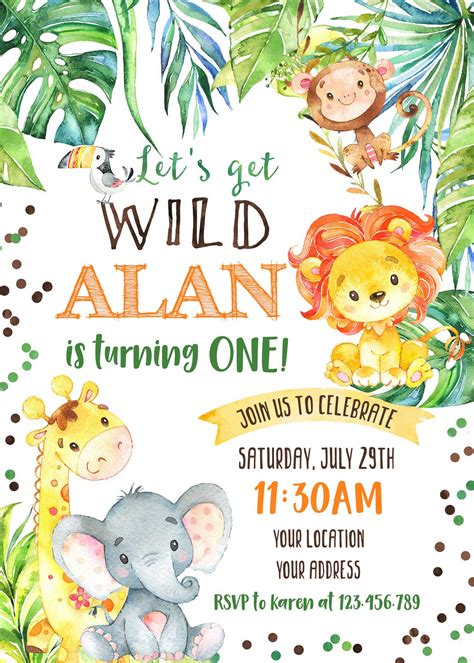 jungle invitations